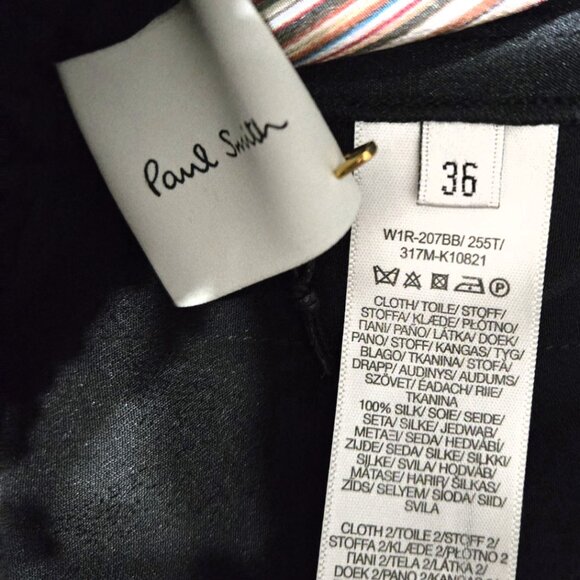 Paul Smith Sz 6 Womens Black Signatuew Stripe Wide Leg Pants - Picture 2 of 7